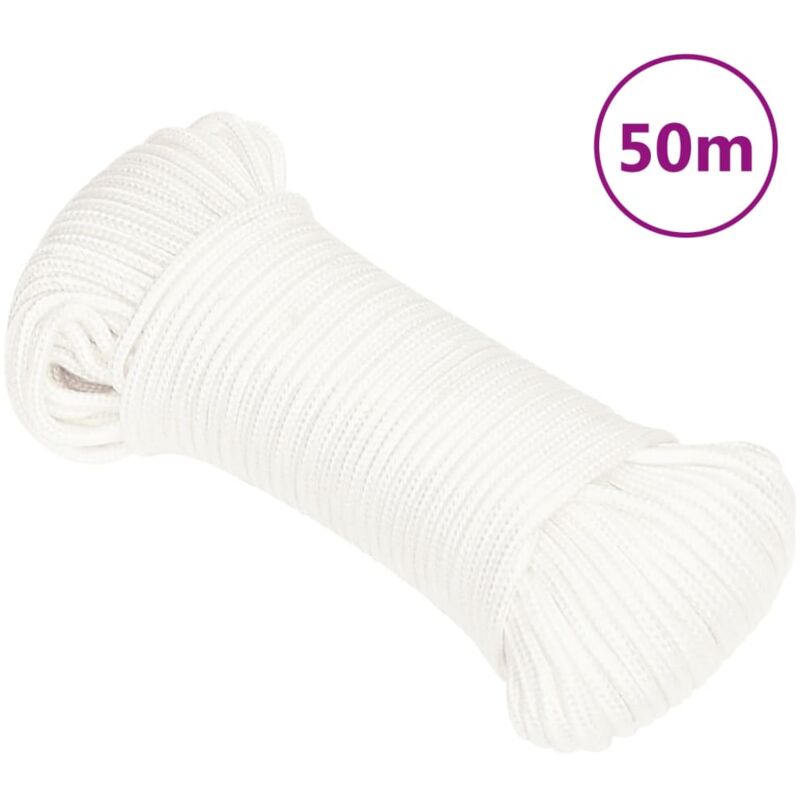 Corde de bateau,Cordage Blanc complet 5 mm 50 m Polypropylène CFW16981