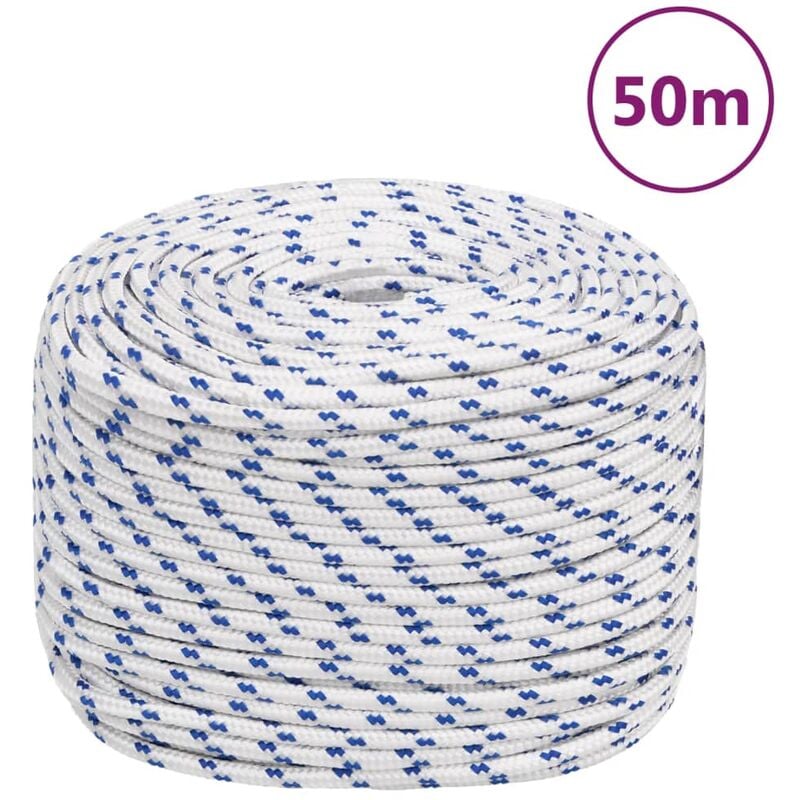 Corde de bateau,Cordage durable et solide Blanc 6 mm 50 m Polypropylène -BV16518