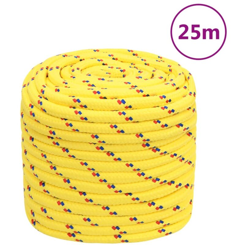 Corde de bateau,Cordage Jaune 16 mm 25 m Polypropylène CFW10625