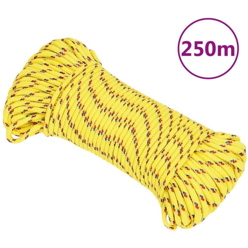Corde de bateau,Cordage Jaune 5 mm 250 m Polypropylène CFW95903