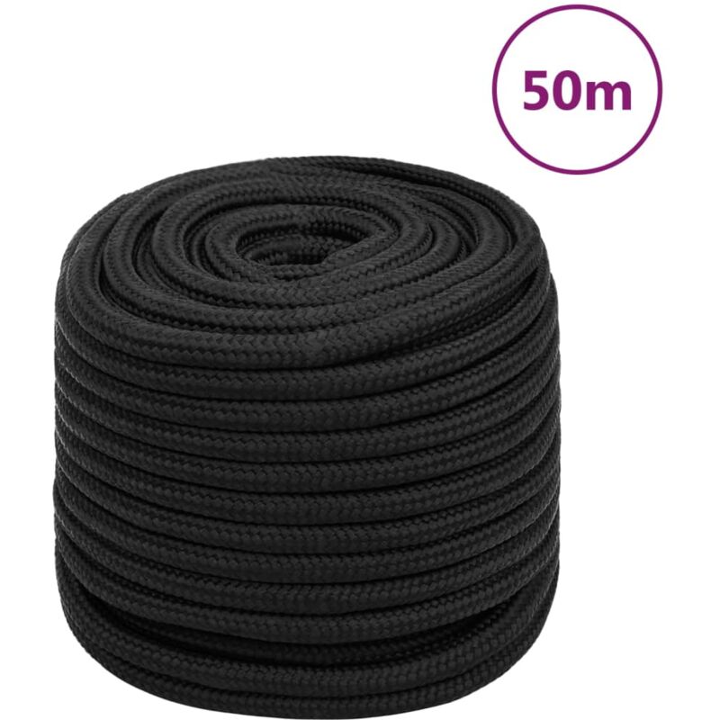 Corde de bateau,Cordage Noir complet 16 mm 50 m Polypropylène CFW44619