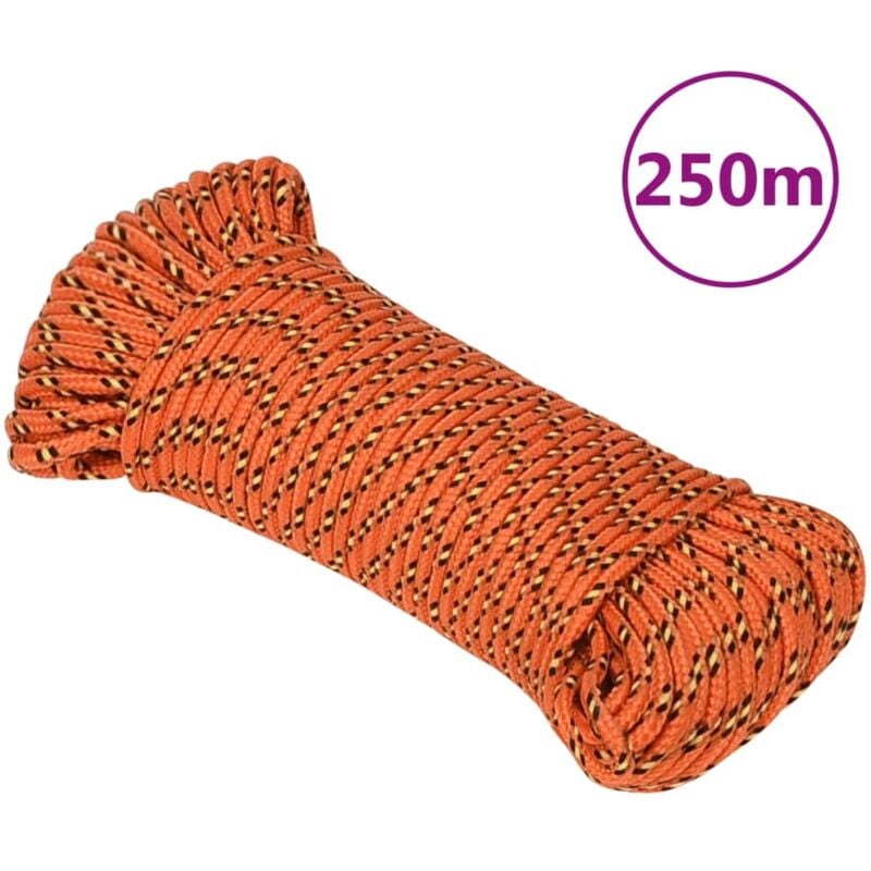 Corde de bateau,Cordage Orange 4 mm 250 m Polypropylène CFW77507