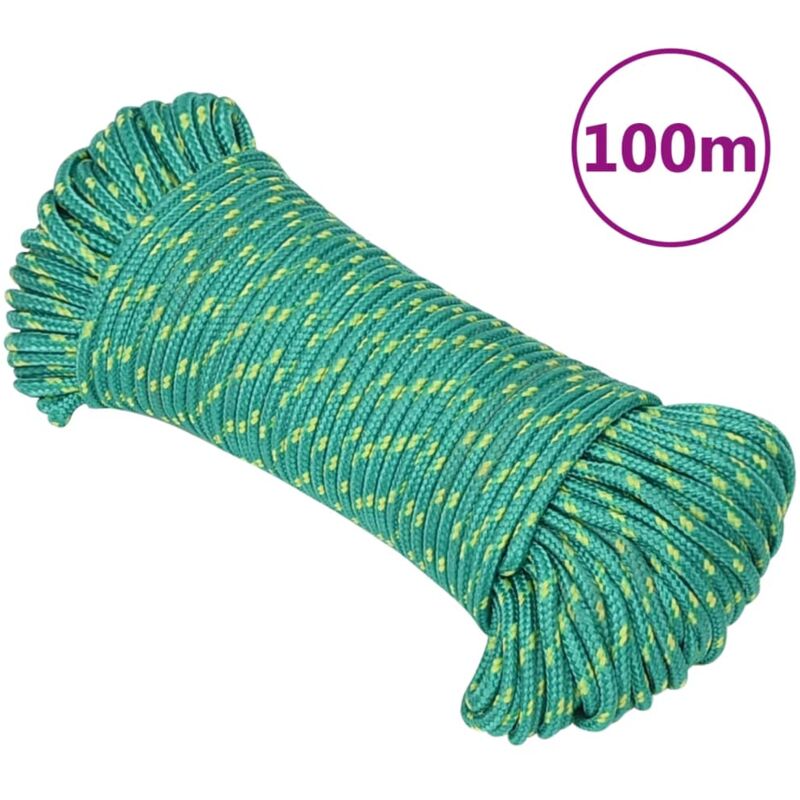 Corde de bateau,Cordage Vert 5 mm 100 m Polypropylène CFW99332