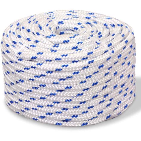 Corde de bateau，Cordage，Ligne de remorquage pour Kayak et Canoë Polypropylène 10 mm 50 m Blanc RIJMHX24068696