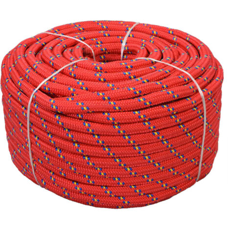 Corde de bateau，Cordage，Ligne de remorquage pour Kayak et Canoë Polypropylène 18 mm 50 m Rouge RIJMHX83594703