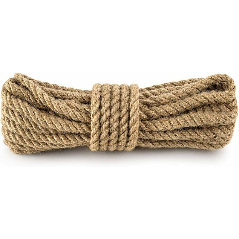 Corde de chanvre artisanale corde de jute épaisse et fine corde de chanvre diy corde d'étiquette décorative chat cadre d'escalade corde - diamètre 14