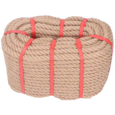 Corde de chanvre en Fiber de chanvre, Protection de sécurité torsadée multi-brins pour bricolage, artisanat, décoration de la maison, 50 mètres, 14mm/0,55 pouces