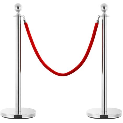 Corde de colonne Rouge et argenté Velours vidaXL