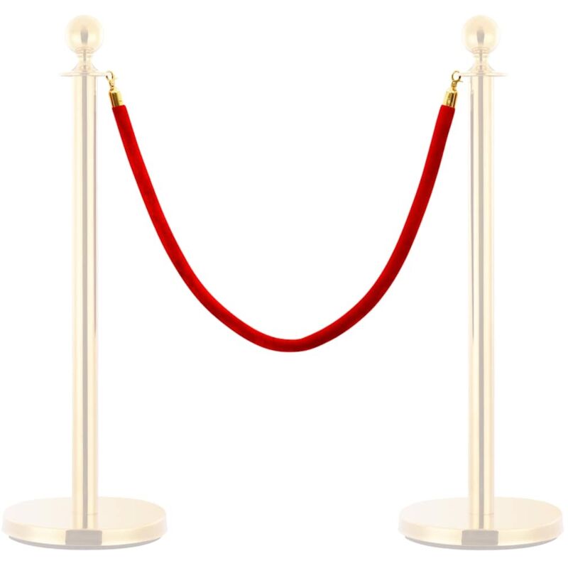Vidaxl - Corde de colonne Rouge et doré Velours