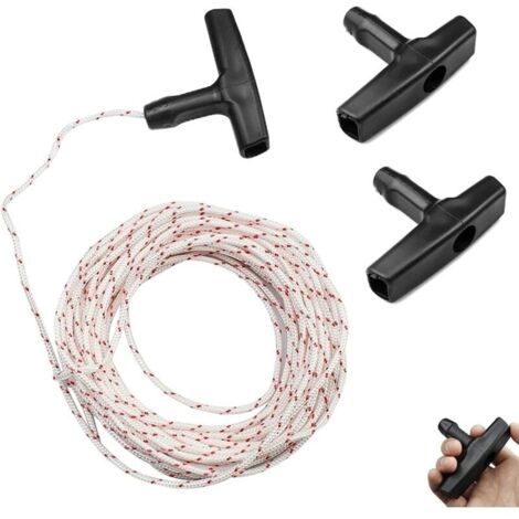Corde de Démarrage,Lanceur Poignée De Démarrage avec Corde,Accessoires de Tondeuse à Cordon pour Tondeuse à Gazon Tronçonneuse Bordures,10 Mètres 3mm