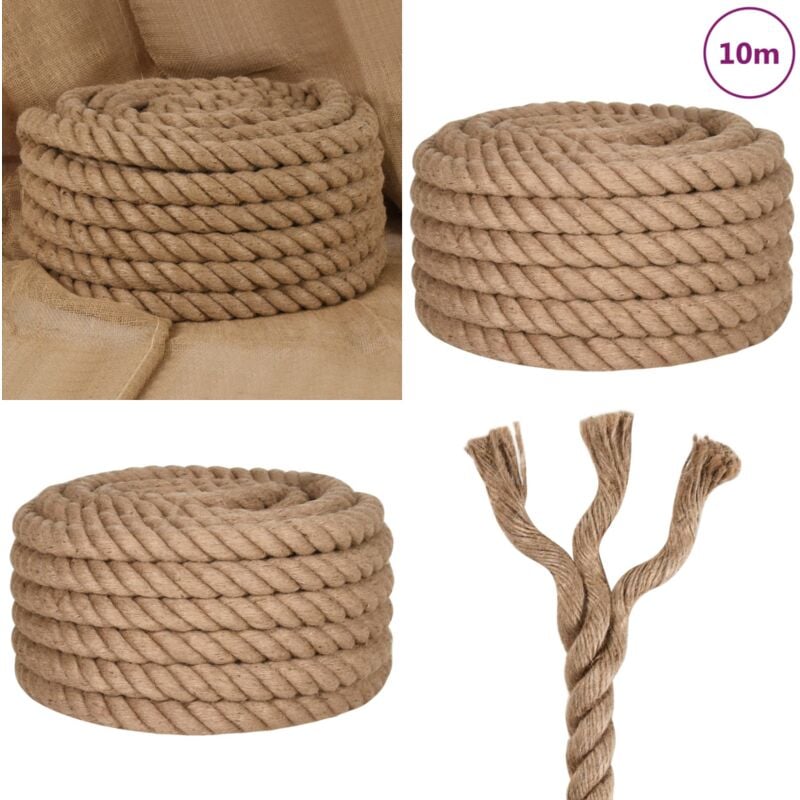 Corde de jute 10 m de long 60 mm d'épaisseur - Corde En Jute - Corde Naturelle - Corde Artisanale - Ficelle De Jute - Décoration Murale - Home &