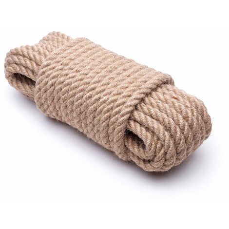 CORDE DE JUTE 20mm 5m Cordage Cordes Chanvre naturel Corde de chanvre Tir à la corde Jute Barrière corde Balustrade Décoration DIY Comme une photo (20mm, 5m),Arcenciél