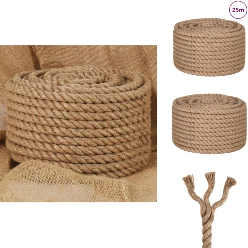 Corde de jute 25 m de long 24 mm d'épaisseur - Corde En Jute - Corde Naturelle - Ficelle De Jute - Cordon Artisanal - Décoration Murale