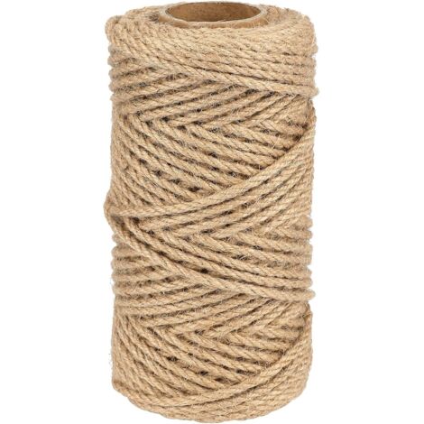Corde de jute 4 mm - 50 mètres - Corde de chanvre pour bricolage, jardinage, etc.