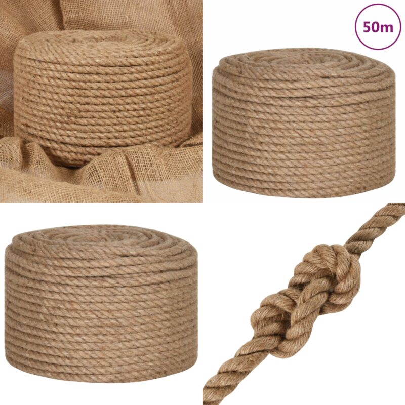 Corde de jute 50 m de long 12 mm d'épaisseur - Corde En Jute - Corde Naturelle - Corde Artisanale - Ficelle De Jute - Décoration Murale - Home &