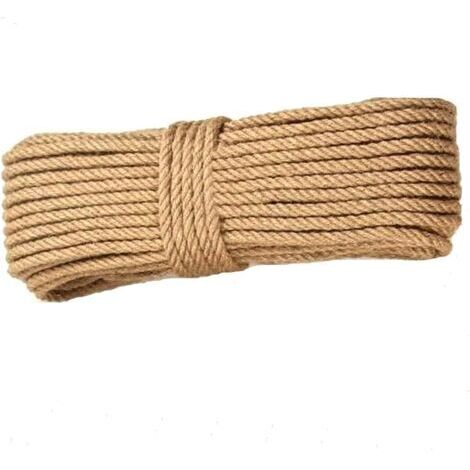 Corde de jute naturelle 10 mm x 10 m, idéale pour le jardinage, le bricolage et les griffoirs manuels pour chats