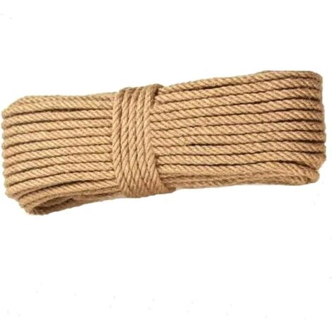 Corde de jute naturelle 10 mm x 10 m, idéale pour le jardinage, le bricolage et les griffoirs manuels pour chats
