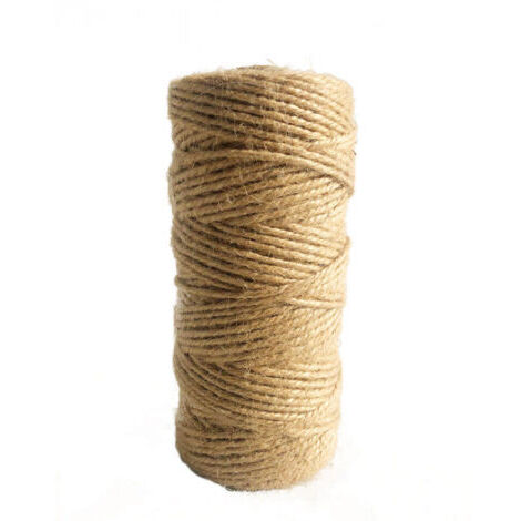 Corde de jute naturelle Ø 1,5 mm ± 100 m , idéale pour le jardinage , le bricolage , l'artisanat et les structures d'escalade pour chats.