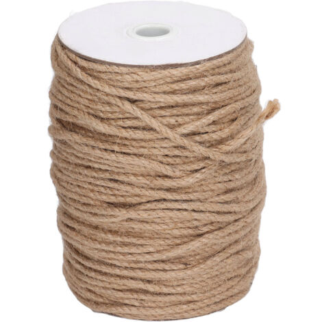 Corde de Jute Naturelle 4mm 100m pour Décoration, Jardinage et Loisirs Créatifs DIY