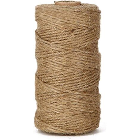 Corde de jute naturelle 6 mm x 200 m, idéale pour le jardinage, le bricolage et les griffoirs manuels pour chats