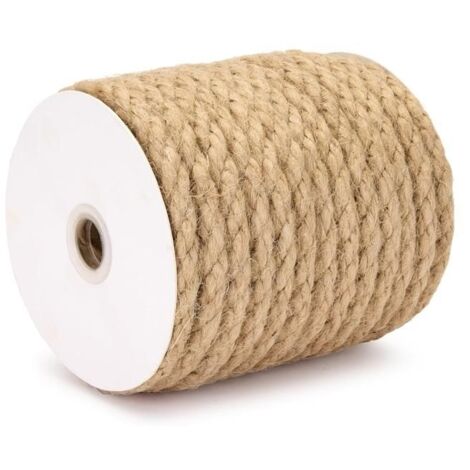 Corde de Jute Naturelle Torsadée - 12 mm x 10 mètres Ficelle Robuste pour , Jardinage, Décoration et Artisanat
