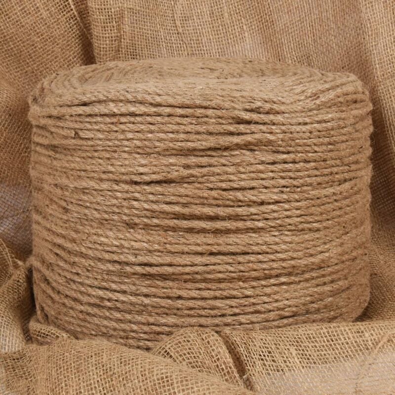 Corde de jute,Cordage 50 m de long 6 mm d'épaisseur CFW70557