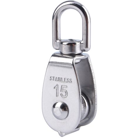 Corde de levage de bloc de poulie pivotante à roue unique en acier inoxydable 304 M15
