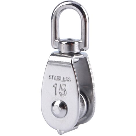 Corde de levage de bloc de poulie pivotante à roue unique en acier inoxydable 304 M15