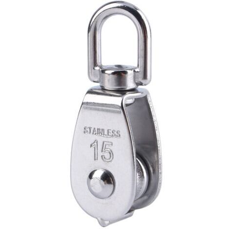 Corde de levage de bloc de poulie pivotante à roue unique en acier inoxydable 304 M15