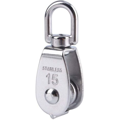 Corde de levage de bloc de poulie pivotante à roue unique en acier inoxydable 304 M15
