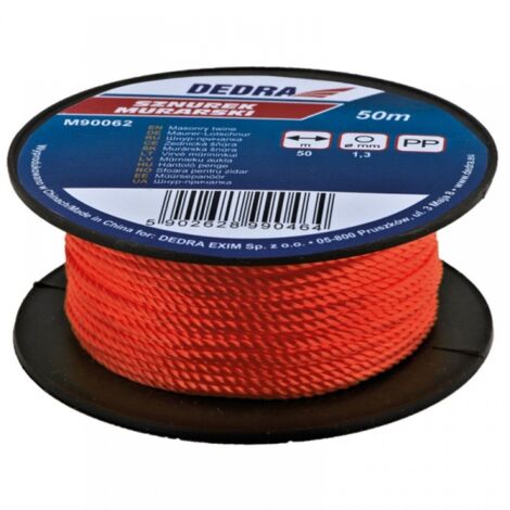 Corde de maçonnerie DEDRA 50 m - Polypropylène, rouge, 1,3 mm
