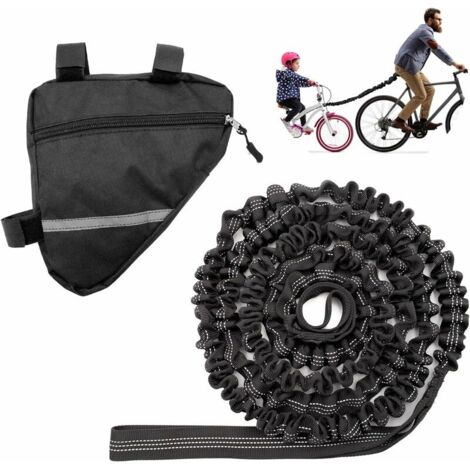 Corde De Remorquage De Velo, Corde Élastique Sangle de Remorquage Vélo 3M, Corde Remorquage Vélo Enfant avec Sac Triangle pour Escalade Familiale VTT