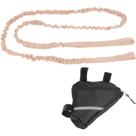 Corde de remorquage élastique pour vélo, aide à la traction, absorption des chocs, pour enfants et famille, couleur kaki.