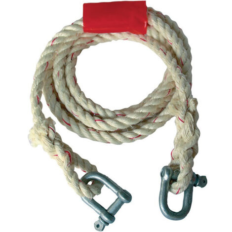 Corde de remorquage en sisal 2 500 kg Manille Sisal/manille longueur 400 cm D. 1