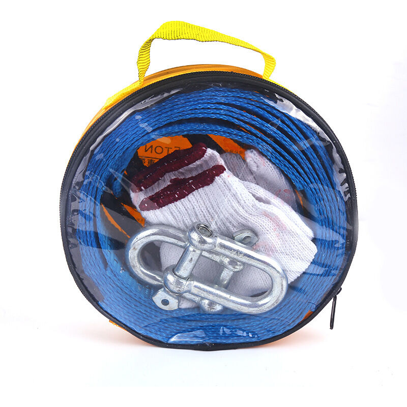 Corde de Remorquage , Sangle de Remorquage 5M 8Tonnes Corde de Traction Nylon avec Gants Antidérapants et U-Crochet pour Remorquer des Voitures