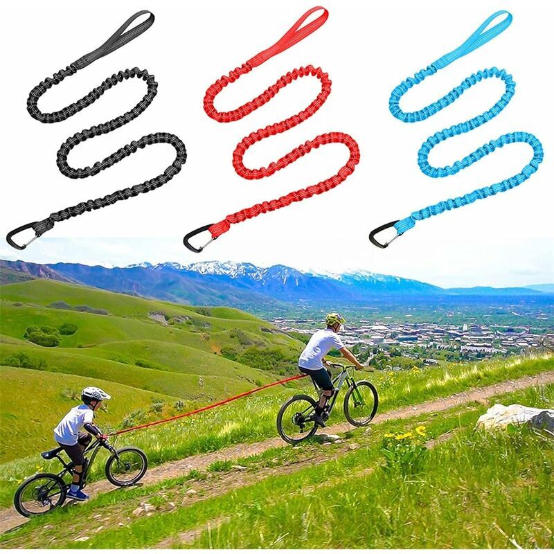 Start - Corde De Remorquage vtt pour Enfants,Corde Élastique Extensible pour Vélo pour Enfant,Accessoire à Tirer Derrière Compatible avec Tous Les