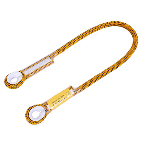 Corde de sécurité d'escalade et de survie en extérieur 60/120/150cm avec anneau porteur (Jaune 60cm)