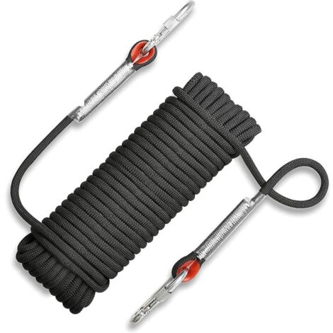 Corde de sécurité d'escalade extérieure 20m – Polyester renforcé 10mm – Force de traction 1200kg – Pour sauvetage et randonnée