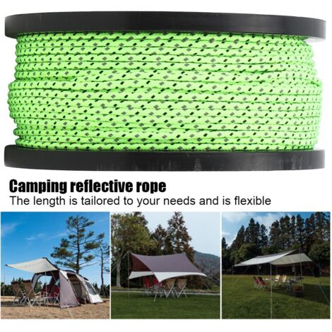Corde de sécurité réfléchissante 2,5 mm haute densité pour tente anti-vent et camping