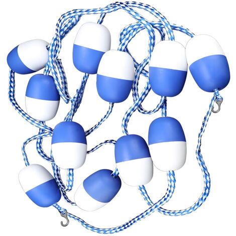 Corde de Séparation de Sécurité de 5 M pour Piscine, Séparateur de Sécurité À Cordon Flottant pour Piscine Avec Flotteurs et Crochets pour Diviser Les Zones Dangereuses Ou Les Couloirs de Nage