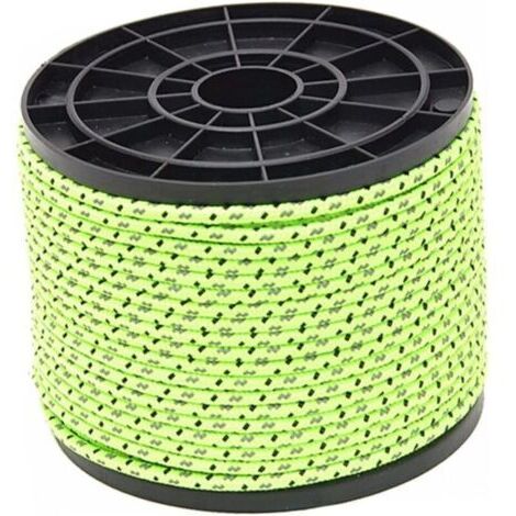 Corde de tente de camping en plein air de 50 m, corde fixe réfléchissante coupe-vent pour tente de plage 4 mm