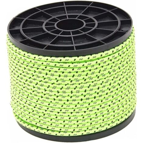 Corde de tente de camping en plein air de 50 m, corde fixe réfléchissante coupe-vent pour tente de plage 4 mm