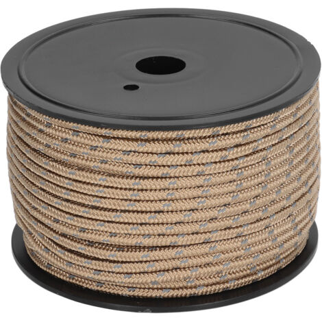 Corde de Tente Réfléchissante 6mm x 50m, Corde Anti-Vent pour Camping et Randonnée, Accessoire Extérieur
