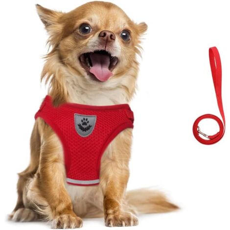 Corde de traction réglable pour harnais pour chien (rouge XS)