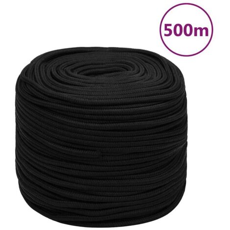 Corde de travail  Cordage Noir 6 mm 500 m Polyester 61459