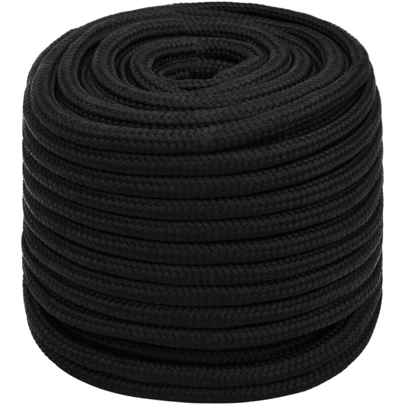 Corde de travail, Corde de Chanvre, pour la Décoration, le Bricolage, le Jardinage Noir 18 mm 50 m Polyester OIB9259E