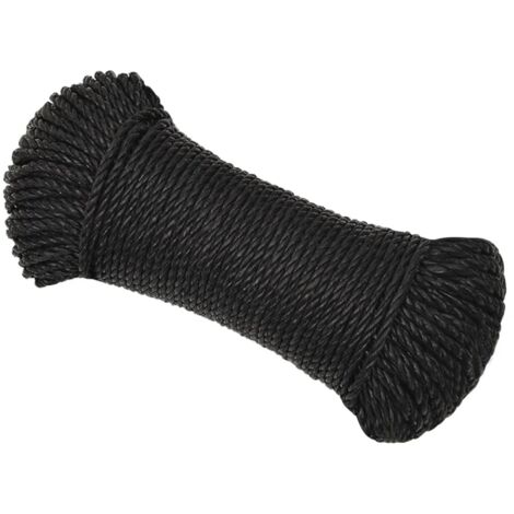 Corde de travail Noir 6 mm 500 m polypropylène CFW14850