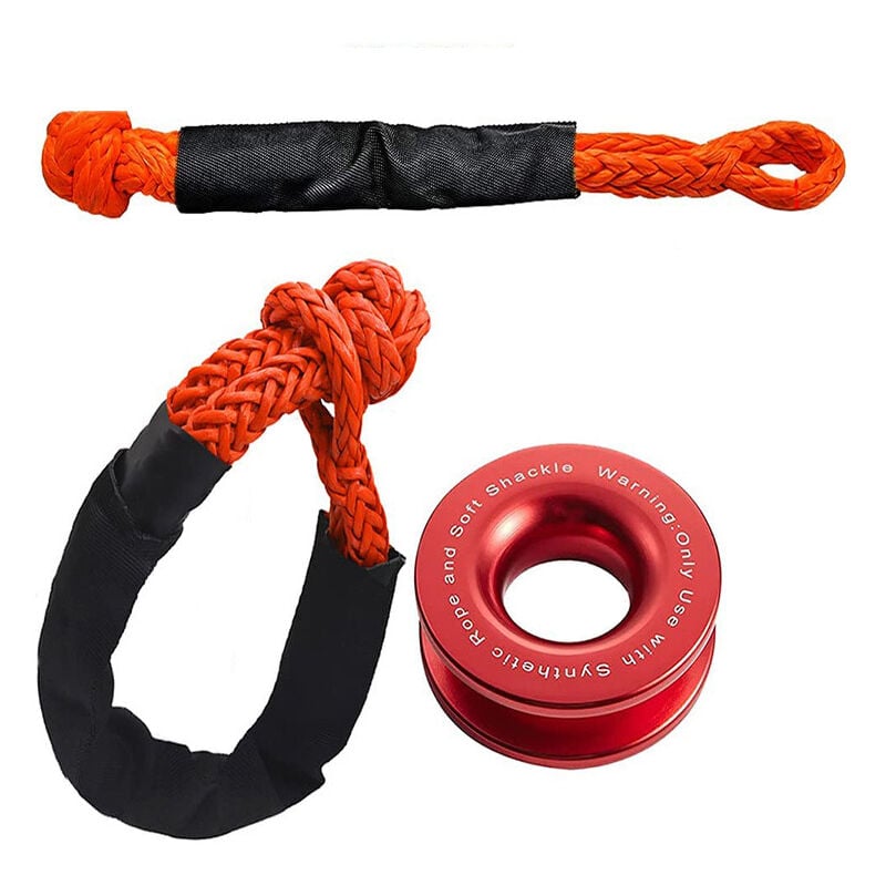 Sjqka - Corde de Treuil à Manille SynthéTique 1/2' + Récupération Loquets pour atv utv suv Offroad Remorquage