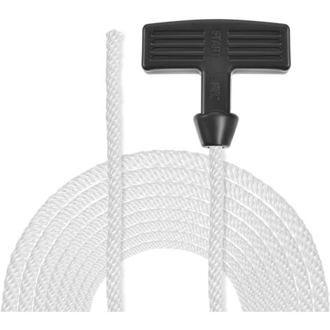 Corde Démarrage à Recul avec Poignée 6mm Diamètre 1.55m 5ft Nylon Tirer Cordon pour 178F 186F Tondeuse à Gazon Moteur Tronçonneuse Pièce