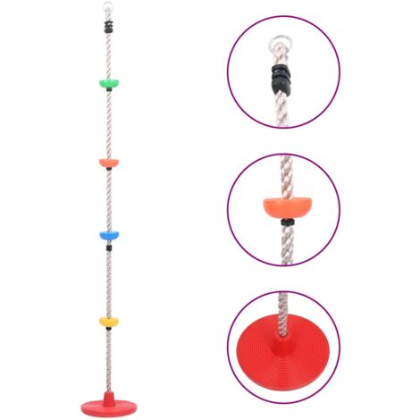 Corde d'escalade à balançoire et plates-formes et disque 200 cm vidaXL - Brun
